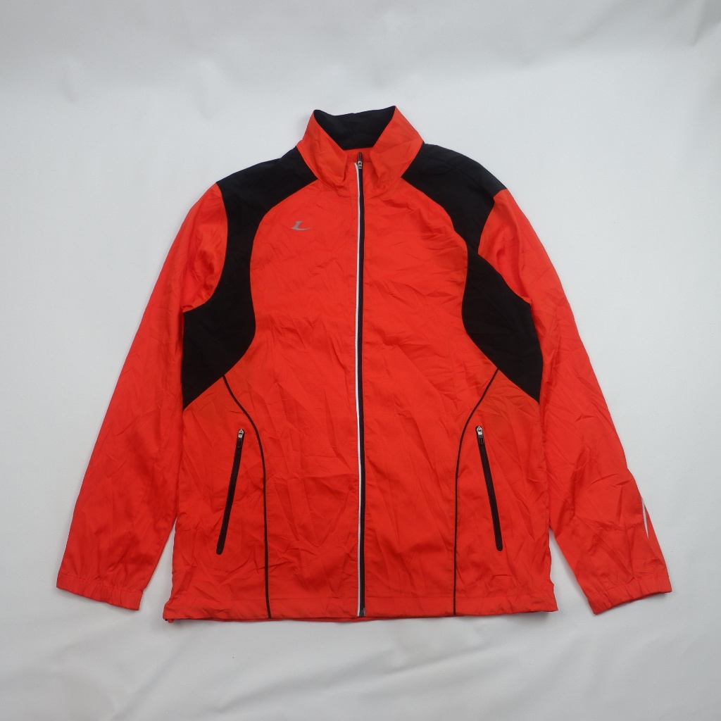 Lecaf Sports Orange & Black Windbreaker Jacket (Running / Training) Preloved