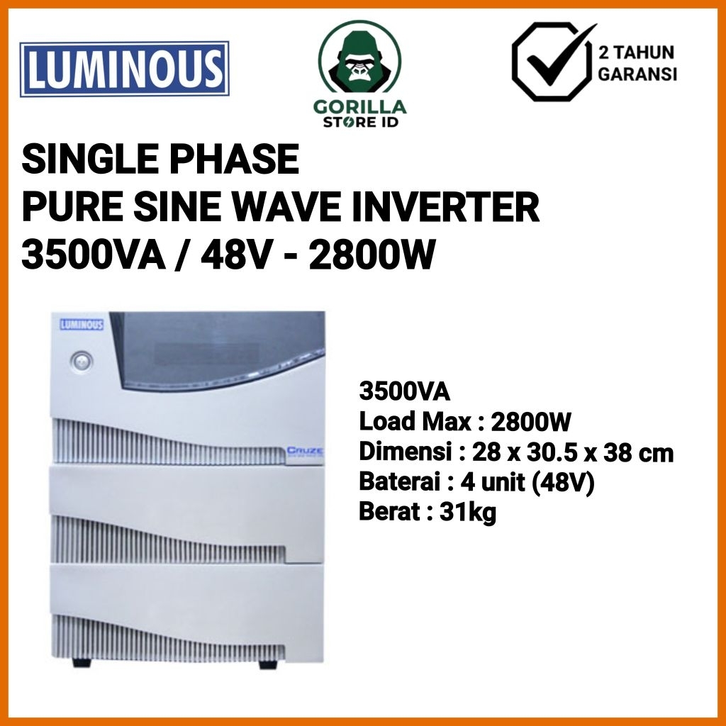 INVERTER LUMINOUS SINGLE PHASE INVERTER PURE SINE WAVE 3500VA 48V
