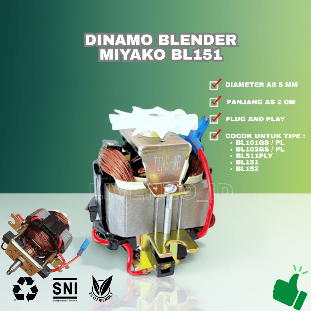 Dinamo Motor Blender Miyako BL-151 & BL-152 – Tenaga Kuat & Awet