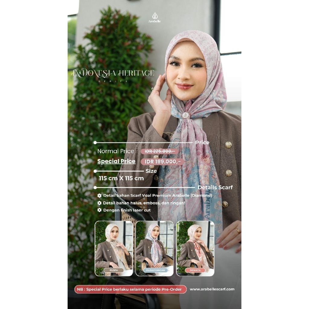 Scarf Arabelle Terbaru Heritage Scarf Arabelle Ori