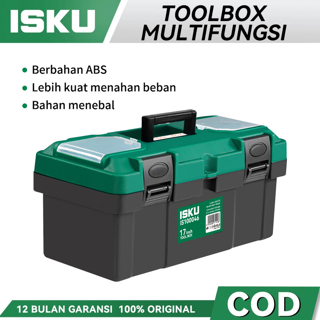 Isku Tool Box Besar 12 14 17 19Inch / Tool Box Besar/Kotak Alat Multi/Kotak Perkakas Plastikkail Kua