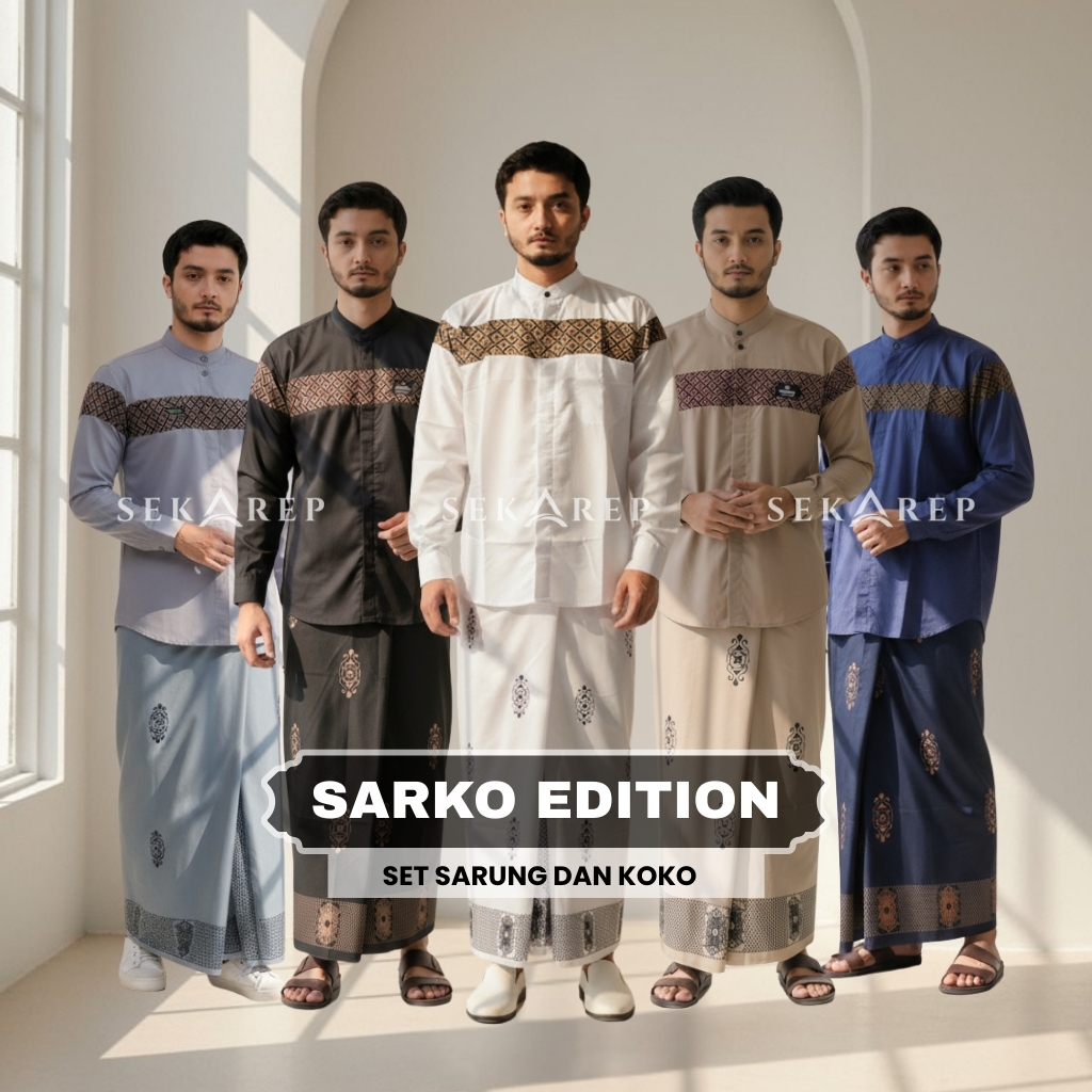 Set SARKO Dewasa Sarung Koko Batik Pria Muslim