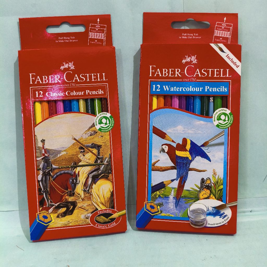 FABER CASTELL PENSIL WARNA 12warna / set