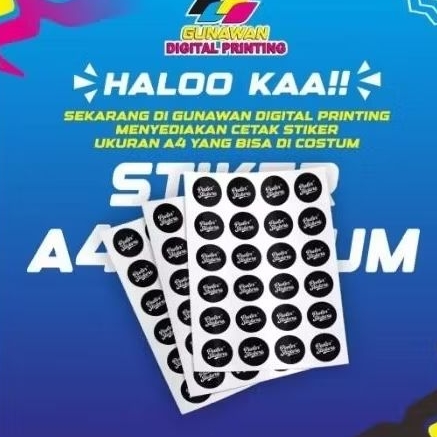 stiker logo / stiker label  / Stiker A4 / stiker costum