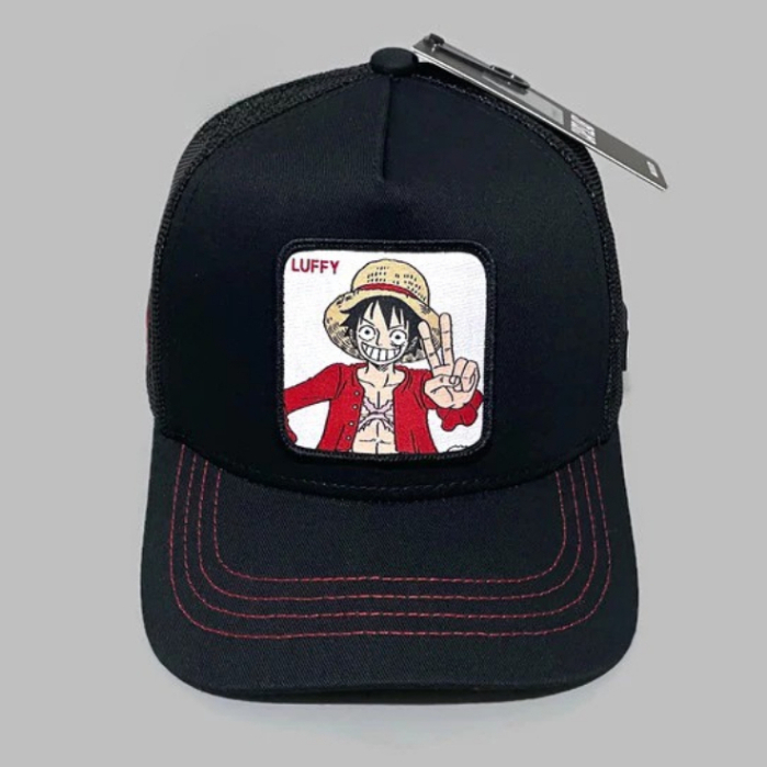 Topi Capslab One Piece Luffy Black Trucker