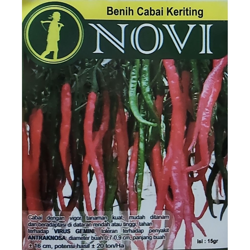 Benih Cabe Keriting Tahan Virus Gemini NOVI 15gram