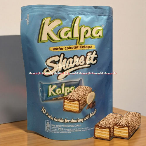 Kalpa 25pcs Wafer Cokelat Kelapa Share It Snack Wafer Salut Coklat Dan Taburan Parutan Kelapa Kalfa