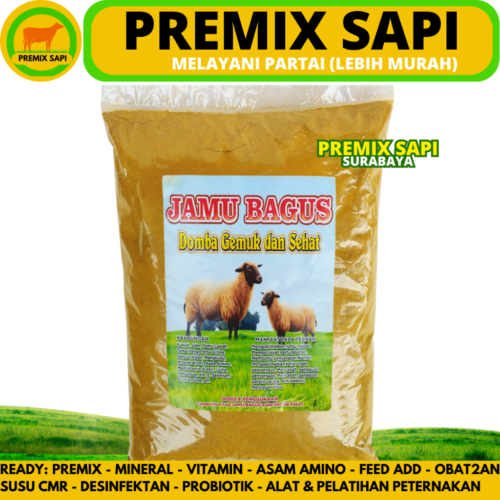 JAMU BAGUS 1 KG - HGP Jamu Ternak Meningkatkan Nafsu Makan & Kesehatan Sapi Kambing Domba