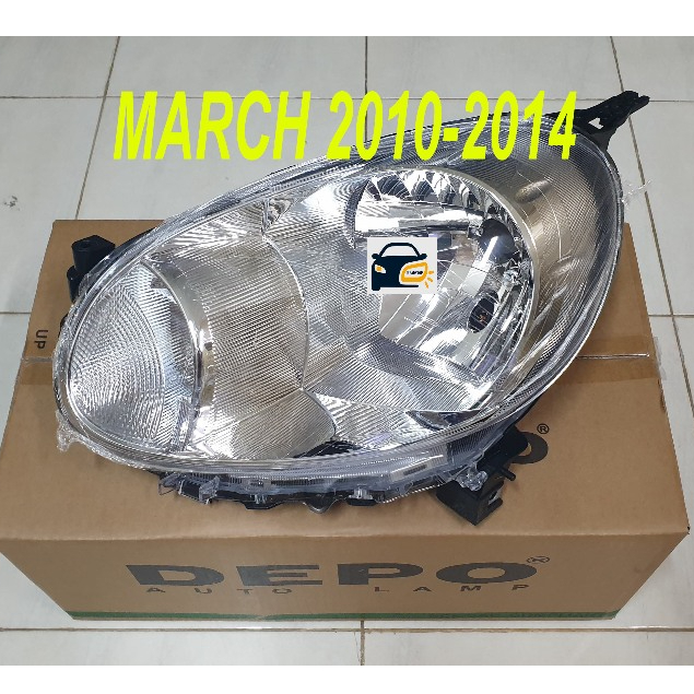 Headlamp Mika Lampu Depan Nissan March 2010 2011 2012 2013 2014 DEPO