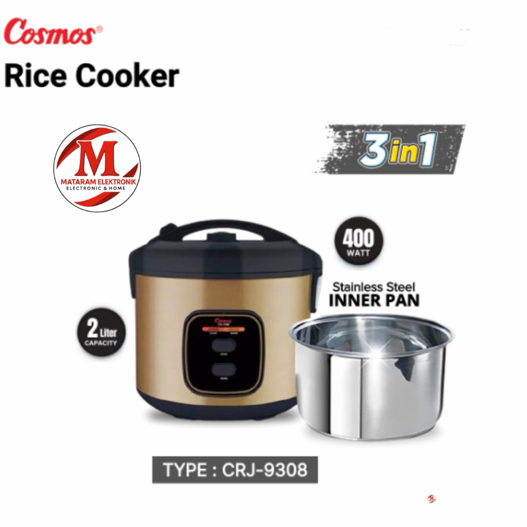 COSMOS Rice Cooker - CRJ 9308 - Penanak Nasi 2L - Cosmos CRJ 9308