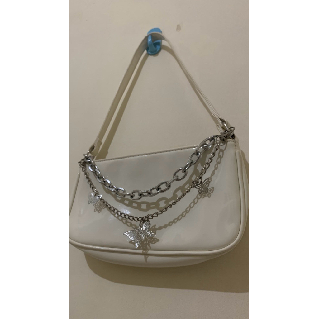 Preloved Tas Bahu OH SOME Glossy White