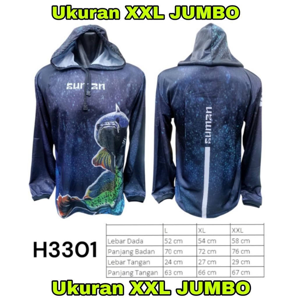 Baju Jersey Mancing XXL JUMBO Kaos Jersey Mancing Ukuran JUMBO