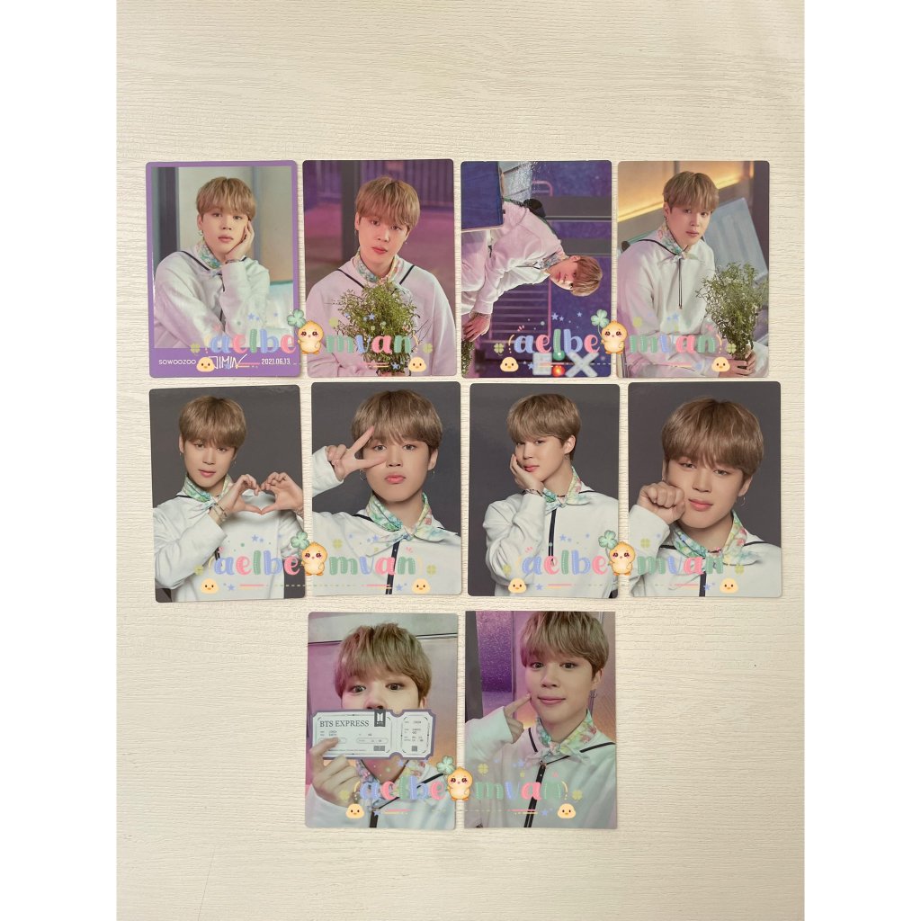READY STOCK bts sowoozoo mpc jimin set pajama unyel photocard spc