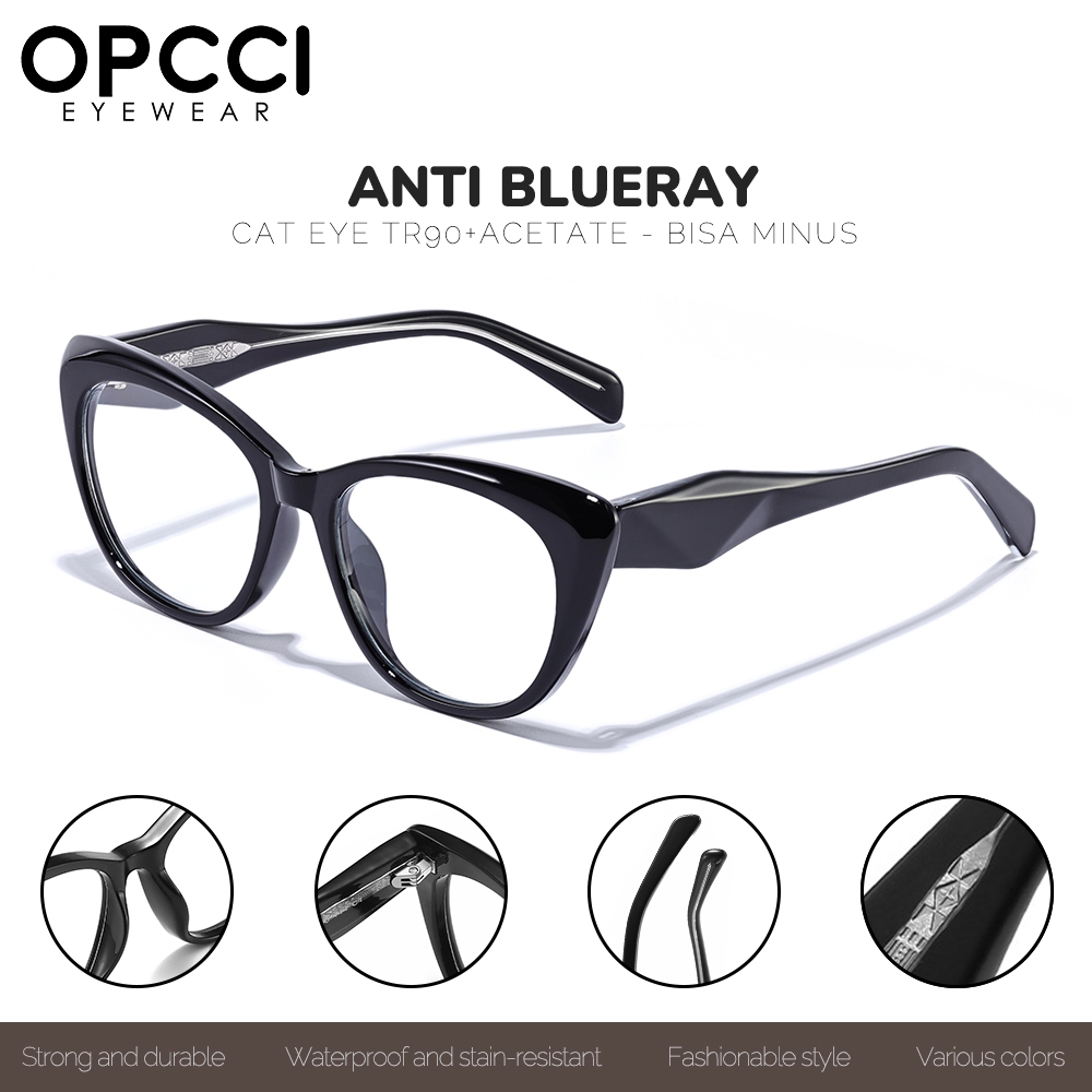OPCCI Kacamata Antiradiasi Blueray Sinar Biru Bahan TR90+Acetate Kokoh Stlyle Fashion Pria/Wanita Ko