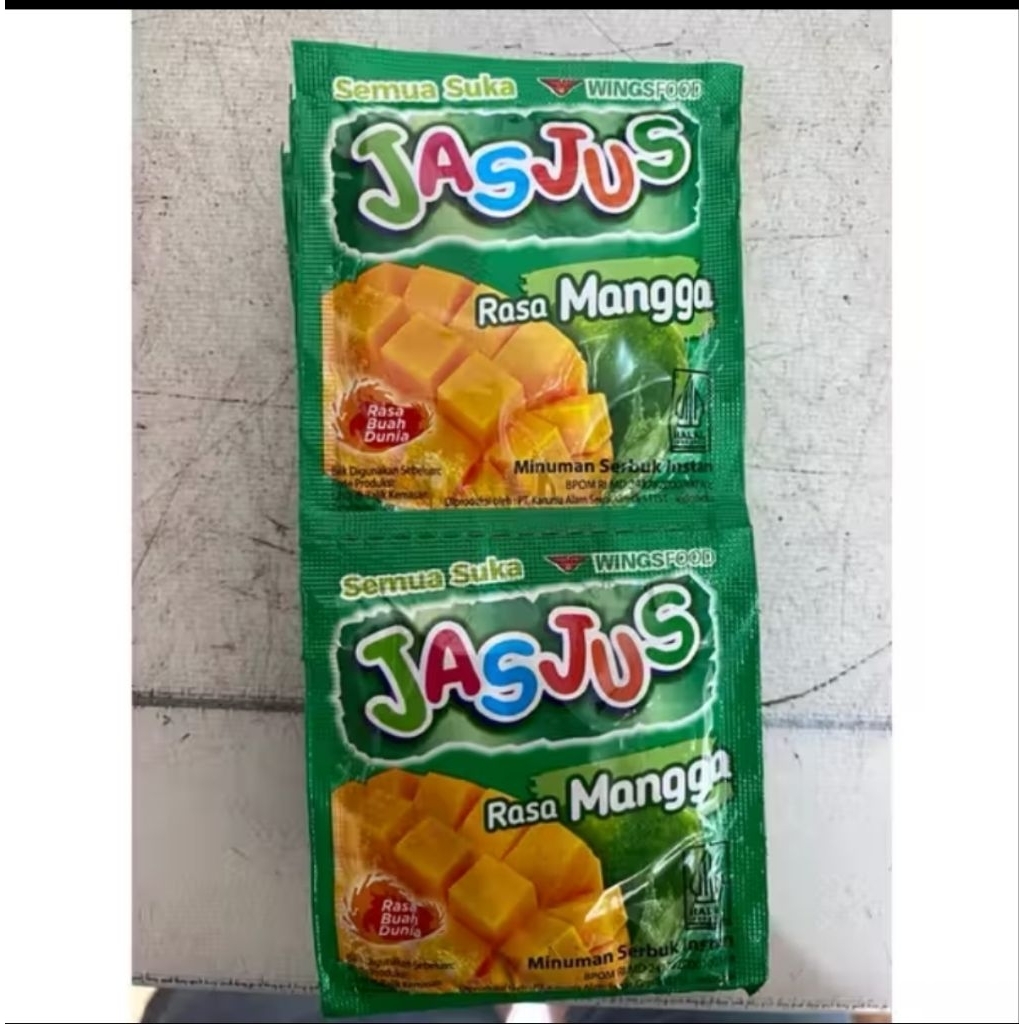 minuman bubuk jasjus rasa mangga 1 renceng isi 10pcs