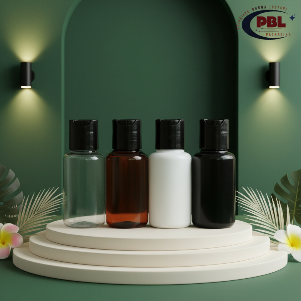 Botol Presstop 60ml Tubular / Botol Toner 60ml / Botol PET 60ml Tubular Neck 24 Tutup Presstop Neck 