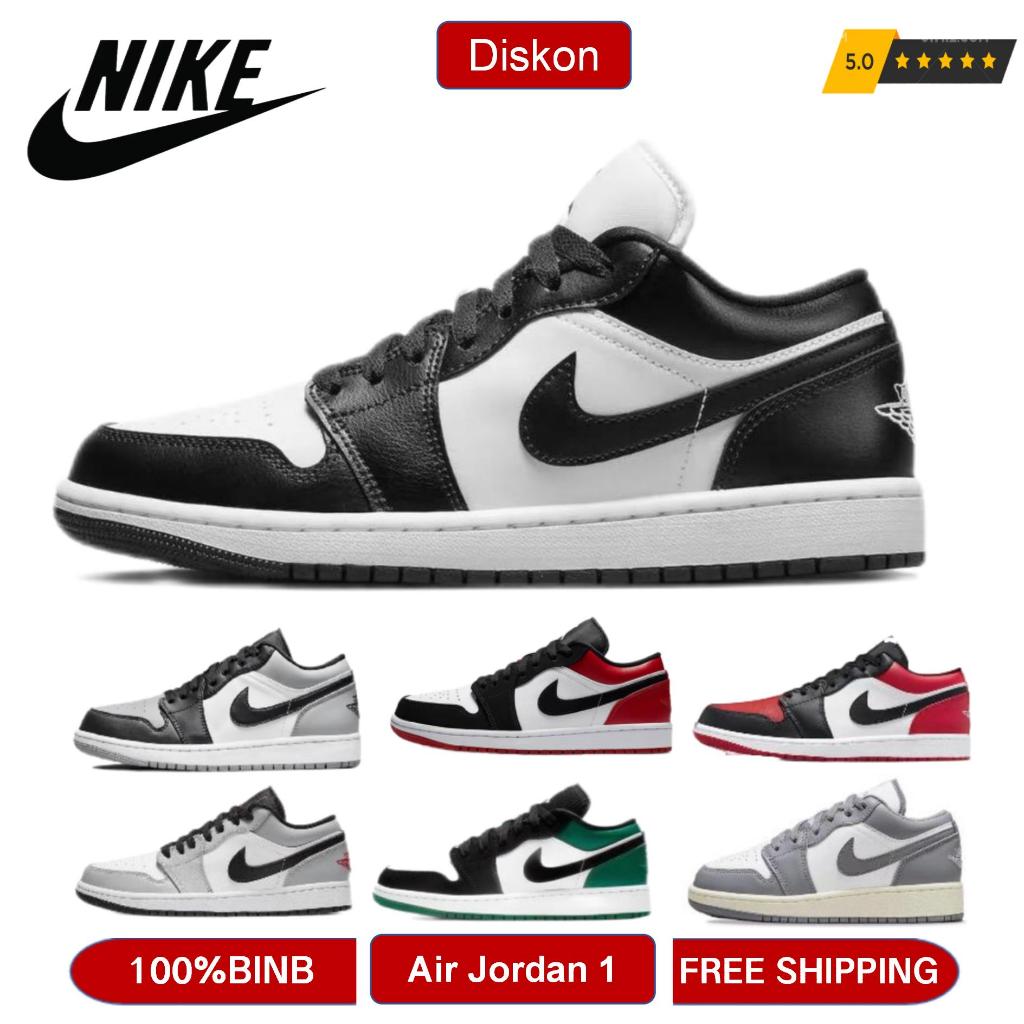 Air Jordan 1 "Panda Hitam Putih" - Sepatu Basket Retro Low-Cut, Trendy dan Versatil, Tahan Lama