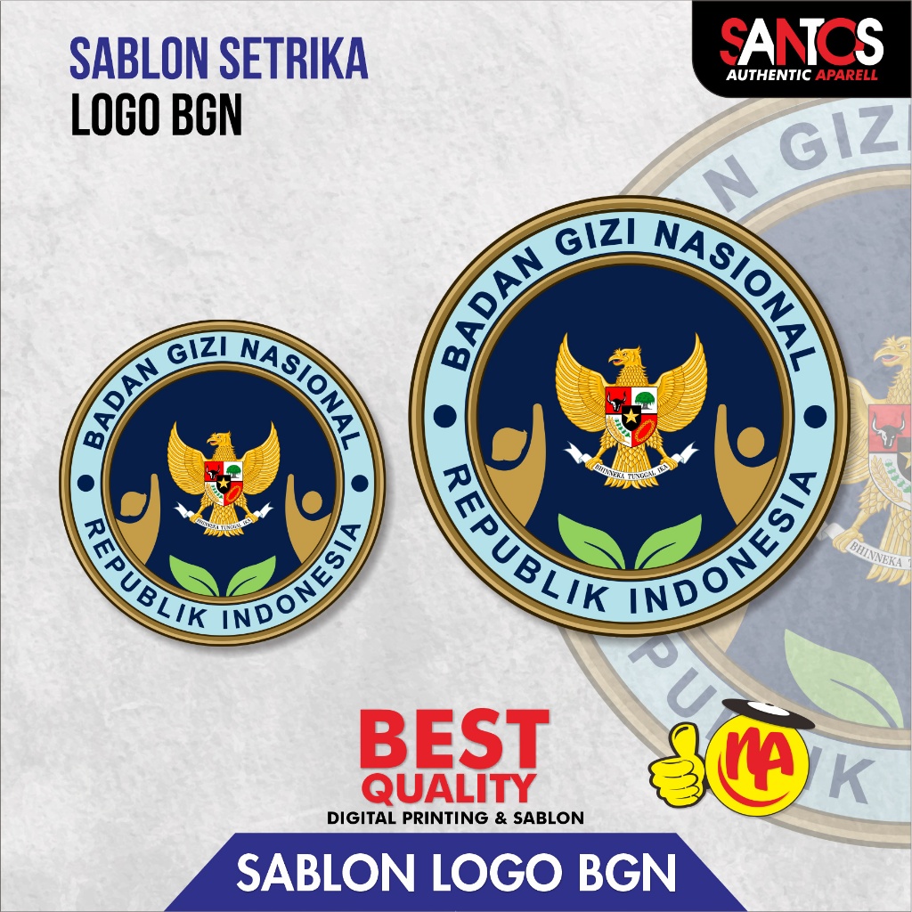 Sablon Setrika / Sticker Sablon Logo BGN / Sticker Badan Gizi Nasional / Sticker SPPG