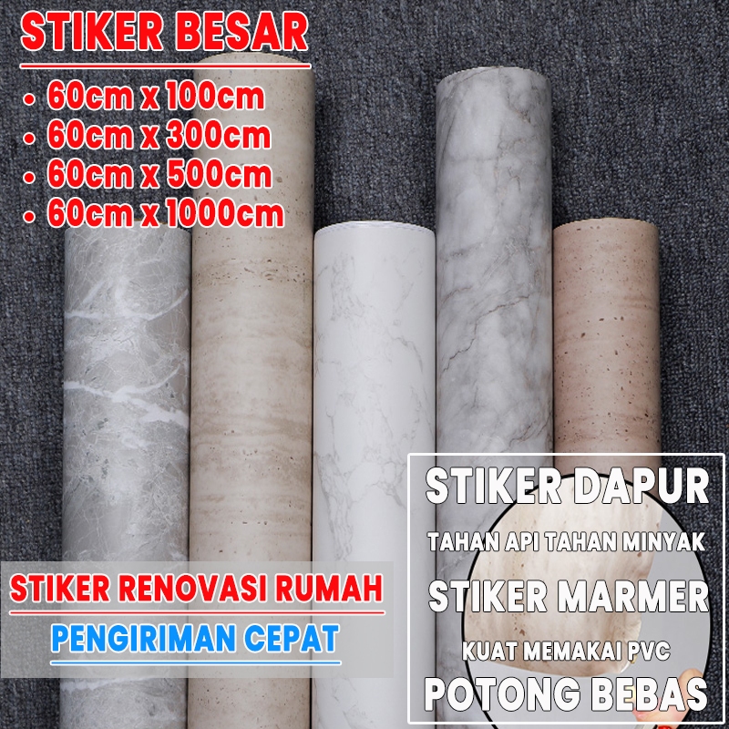 [grandmaster] stiker dinding dapur wallpaper dinding dapur 10meter wallpaper marmer wallpaper dindin