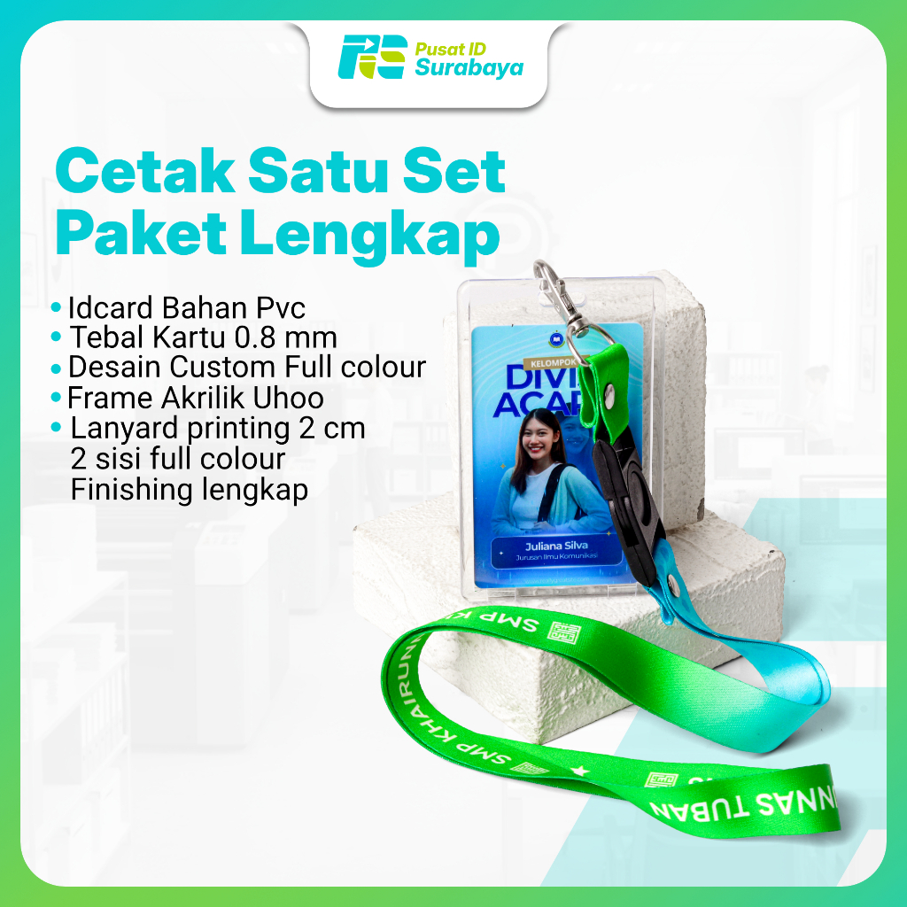 PAKET LENGKAP ID CARD / TALI 2CM / FRAME UHOO