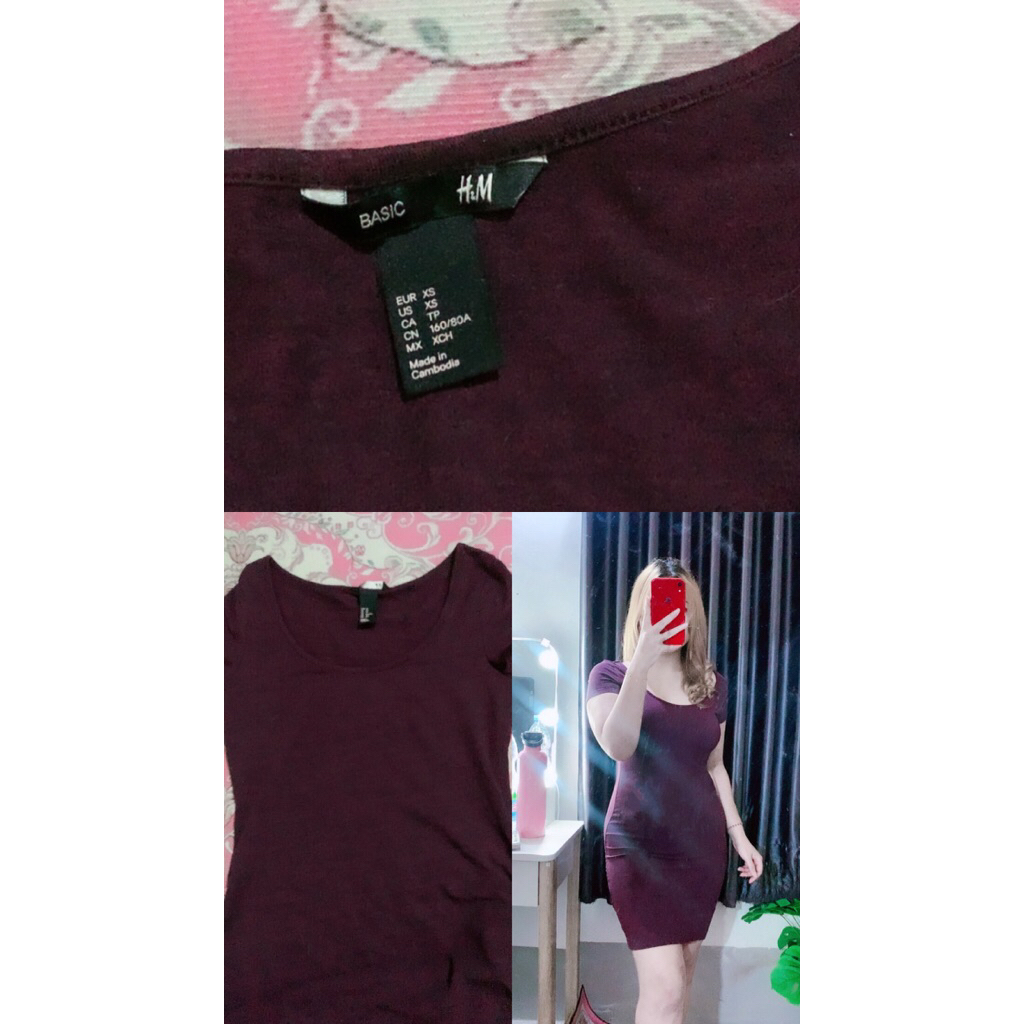 dress hnm maroon