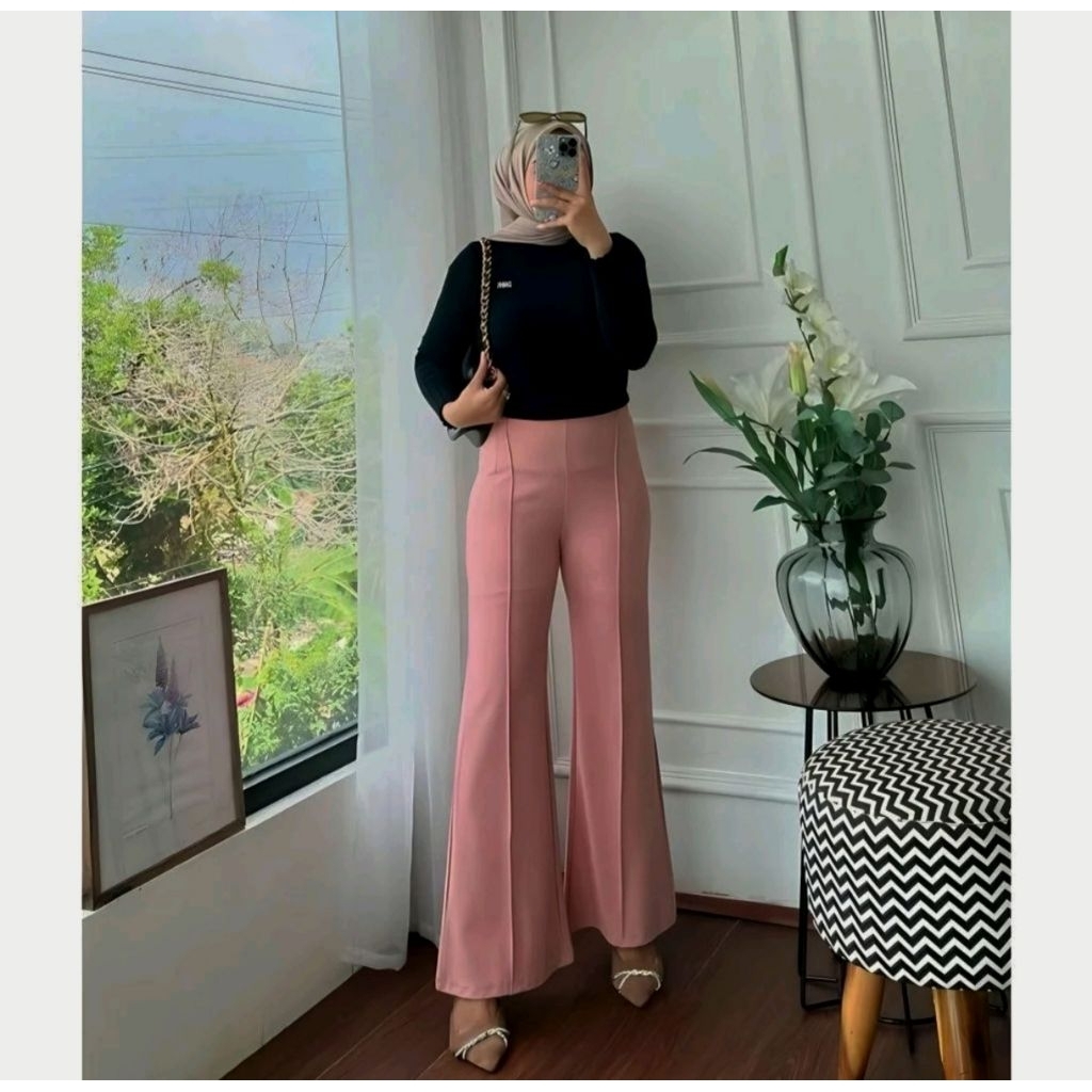 Kulot Cutbray Wanita - Kulot Cutbray Scuba Wanita Highwaist