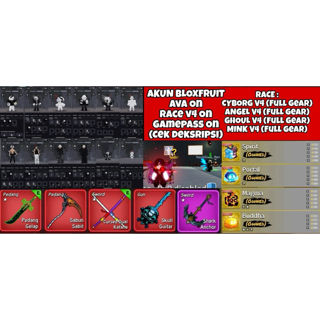 AKUN ROBLOX BLOXFRUIT Safe 100% (BACA DEKSRIPSI)