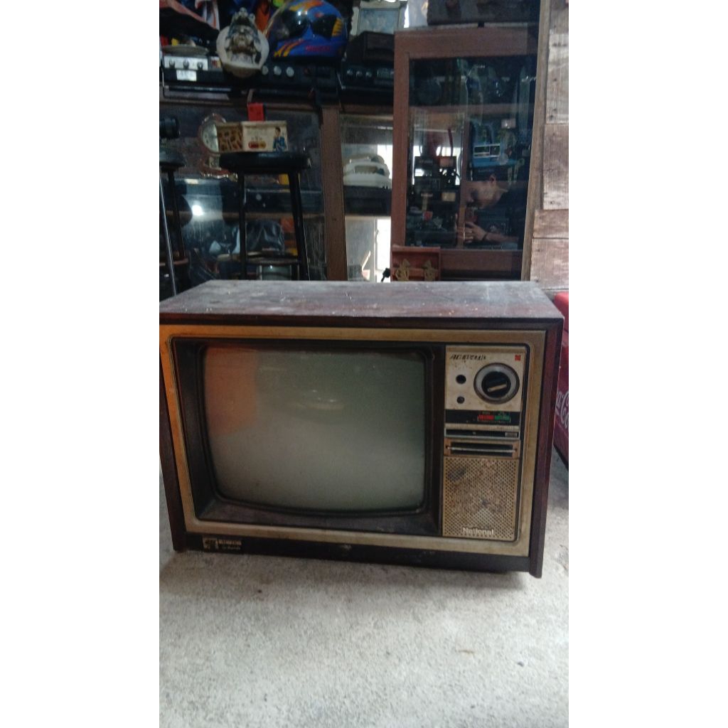 Tv national 445k jadul antik kuno lawas vintage display anggap mati