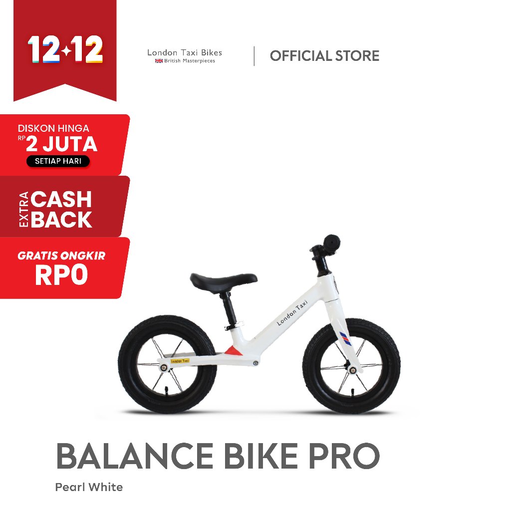 Sepeda Anak London Taxi Balance Bike PRO - Pearl White