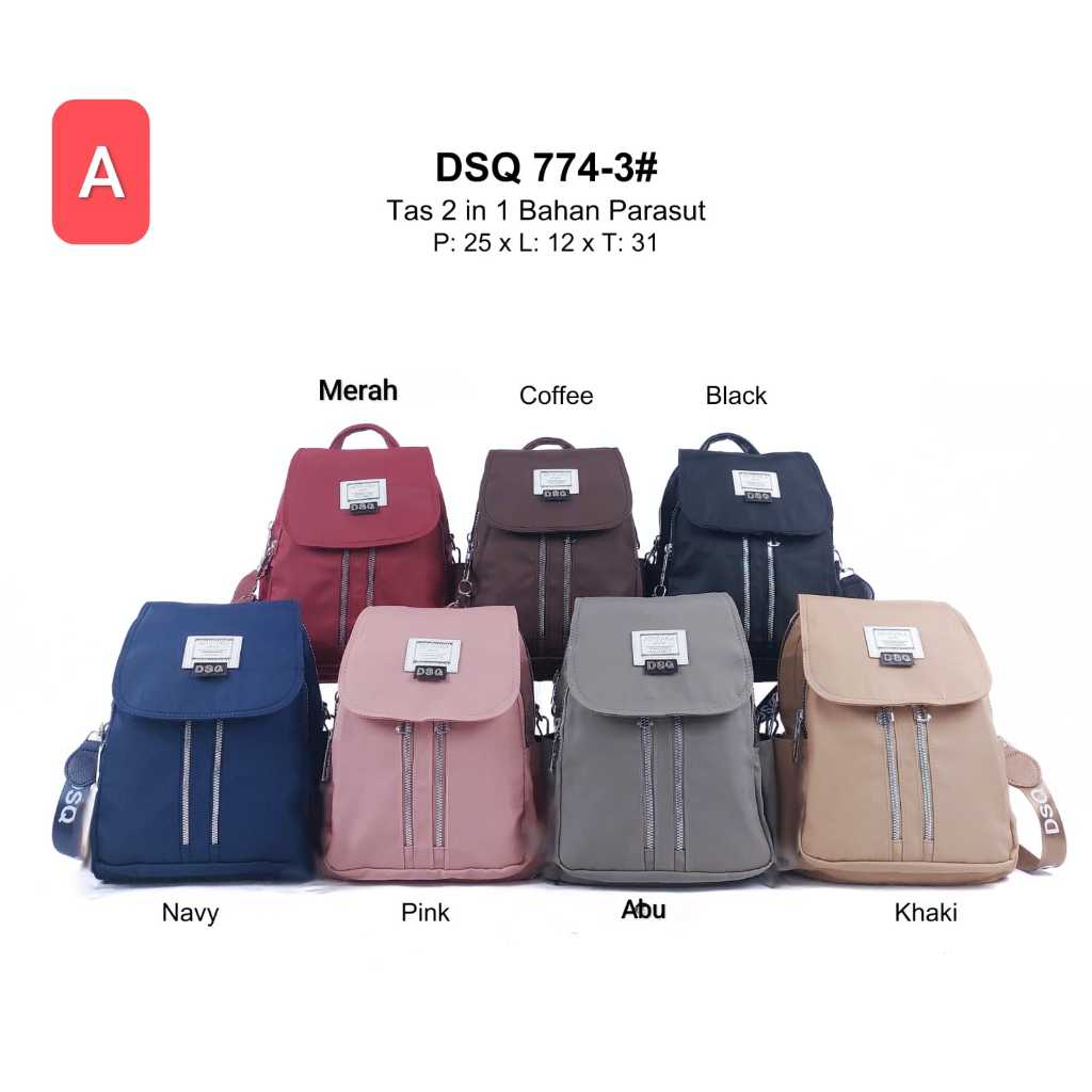 DSQ Tas ransel cewek import parasit tas punggung wanita besar