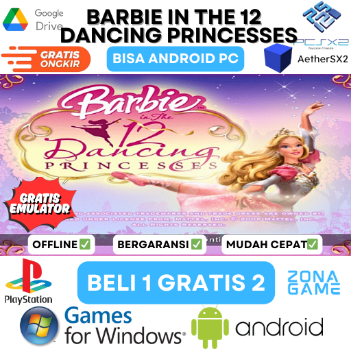 PS2 Barbie in the 12 Dancing Princesses GAME PC | bisa di Android / PC | BELI 1 GRATIS 2 + Emulator
