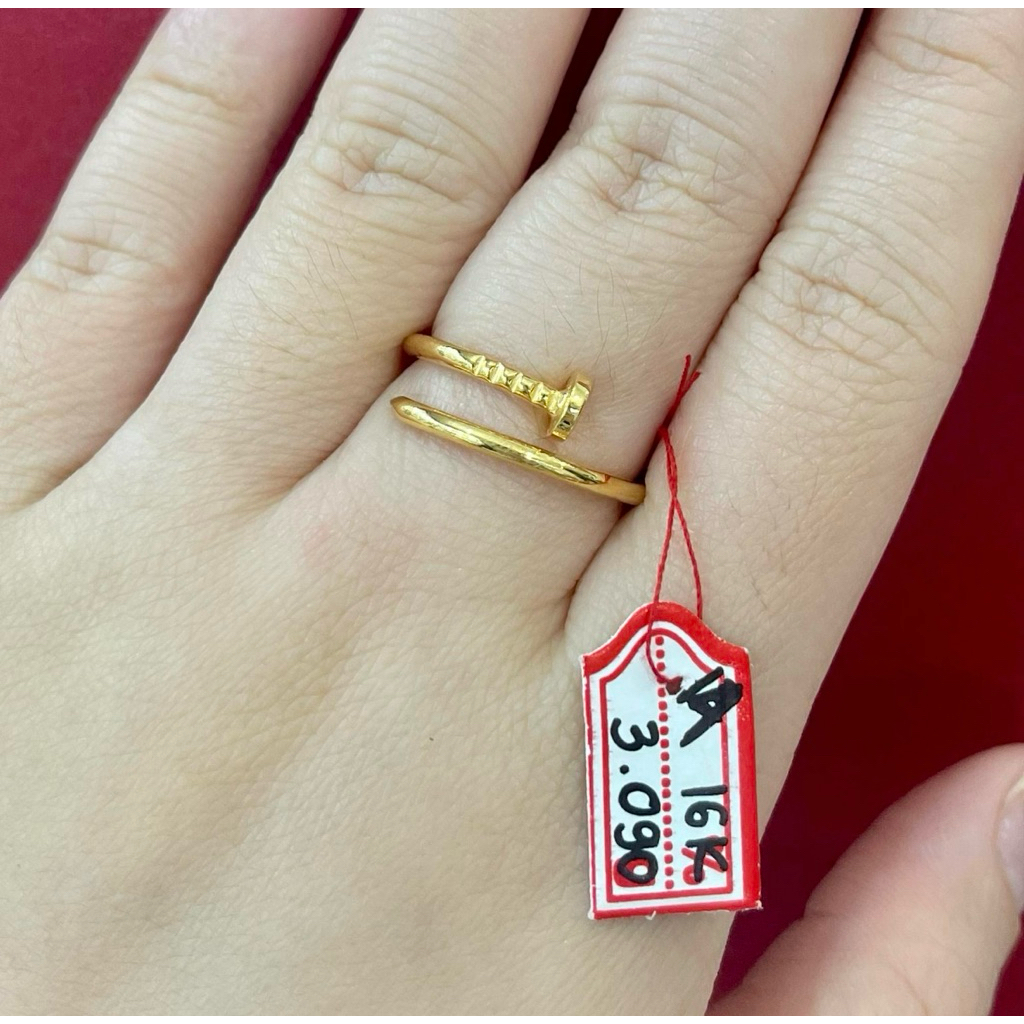 cincin fashion polos model paku emas 16k 700 70%