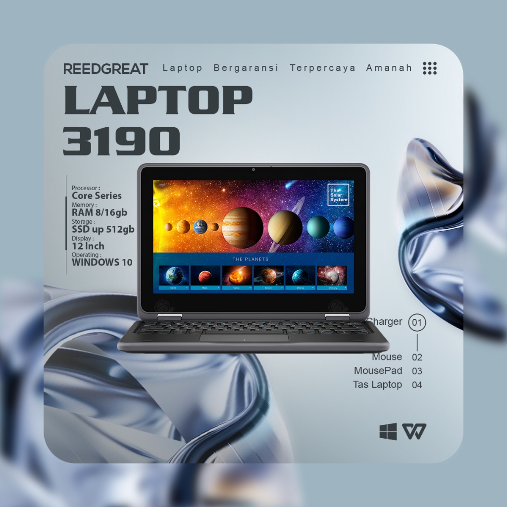 Laptop DELL LATITUDE 3189 / 3190 Intel Celeron Series RAM 8gb SSD 128gb BERKUALITAS SECOND ORIGINAL