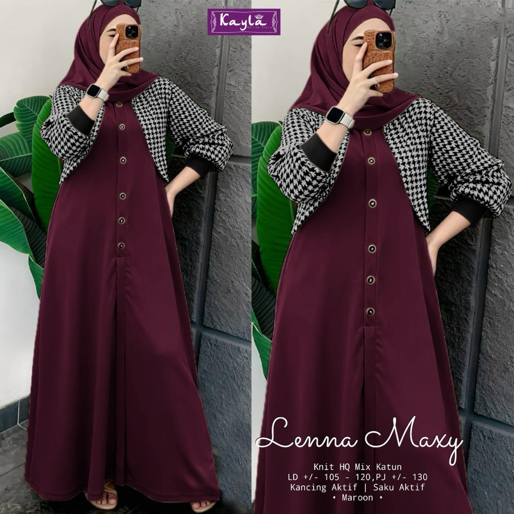 LENNA SUMMER MAXY ORIGINAL BY KAYLA dress maxi gamis rayon motif bunga floral baju pantai ootd | HAL