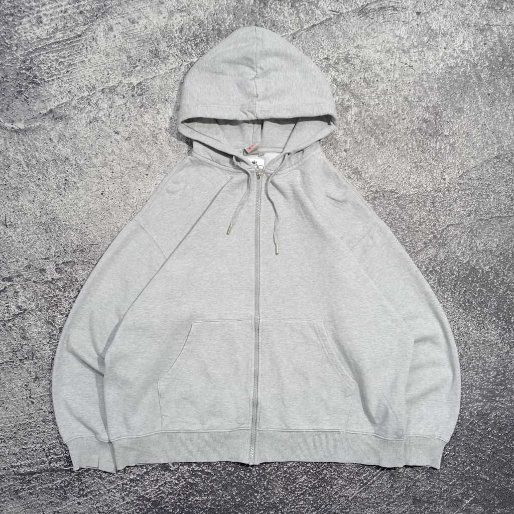 jaket Hoodie Zipper SPAO abu abu jaket casual murah size xl