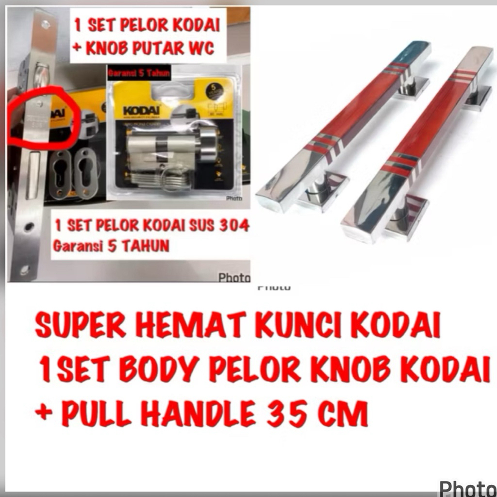 KUNCI PINTU UTAMA PINTU KUPU KUPU TARUNG KUNCI PINTU PANEL PAKET MURAH KUNCI PINTU KODAI 1 SET KUNCI