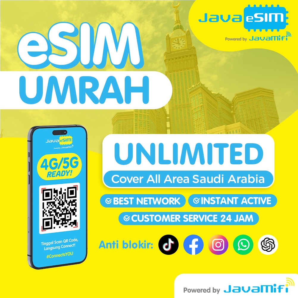 JavaeSIM eSIM Umrah Unlimited Plus MAX | eSIM Umrah Unlimited Plus MAX
