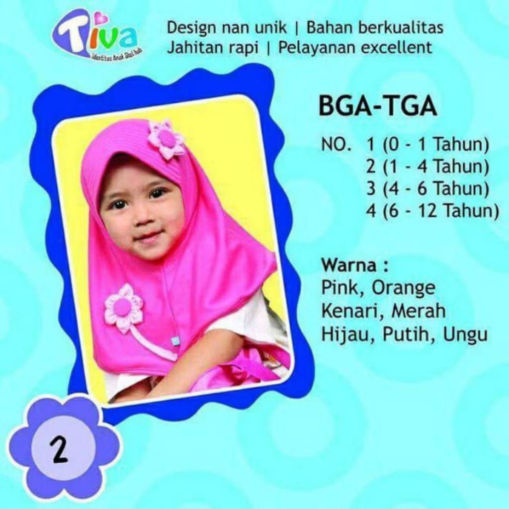 Jilbab bayi tiva bunga timbul - merah