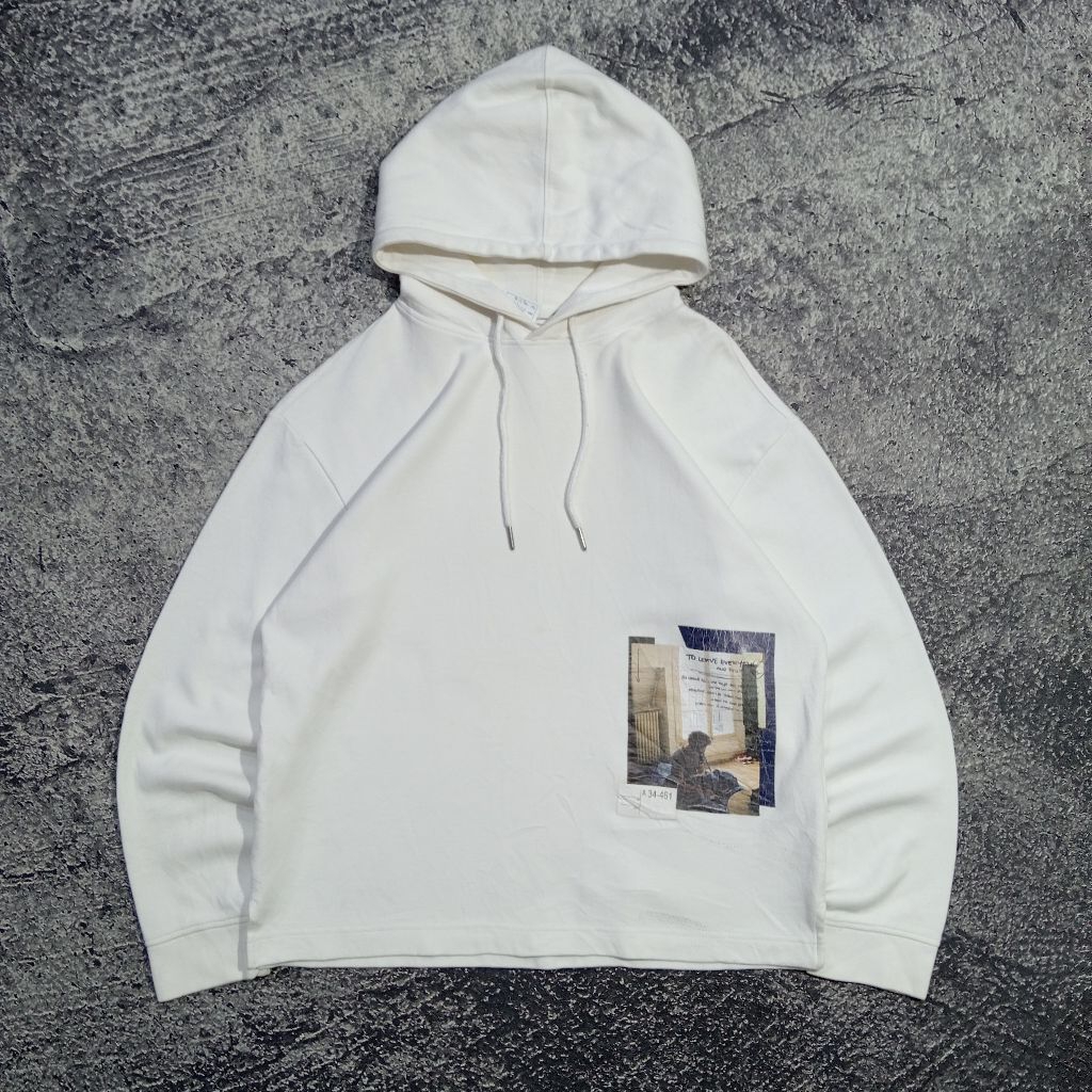 jaket Hoodie BASIC HOUSE putih jaket casual murah size L