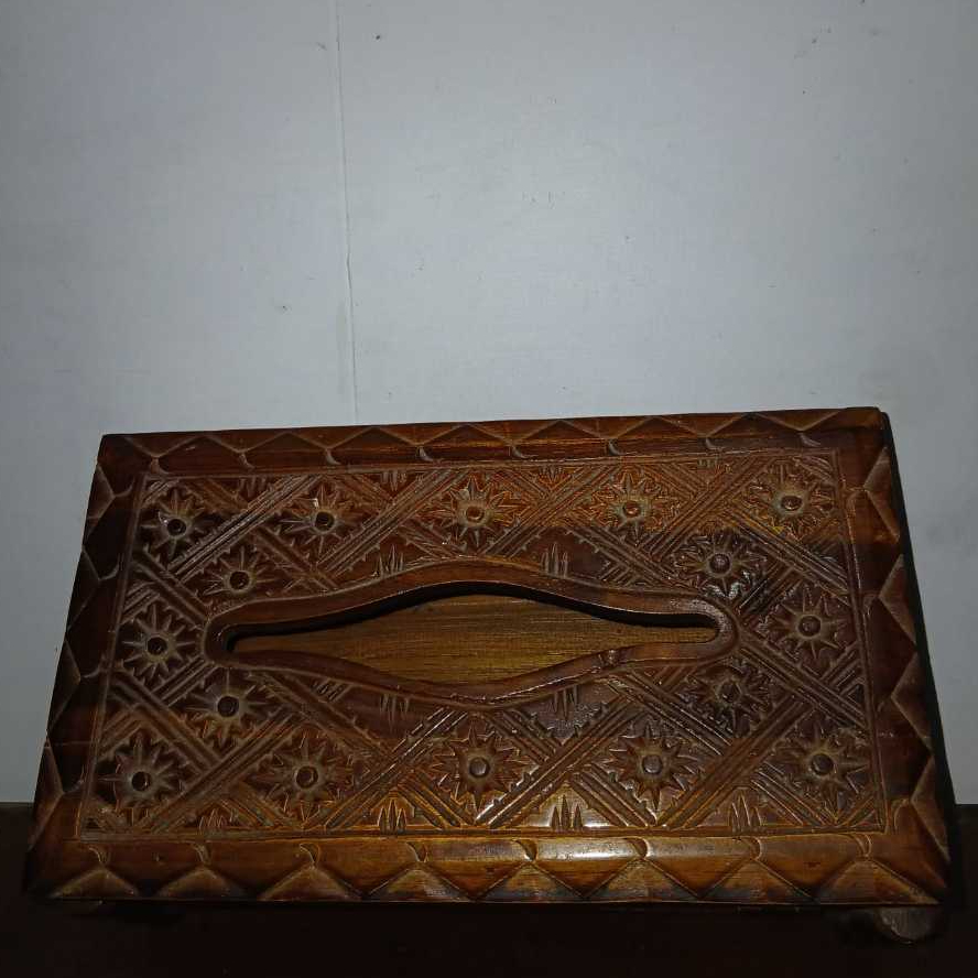 kotak Tempat Tisu / Kerajinan Kayu Jati Ukir / Kotak Ukir