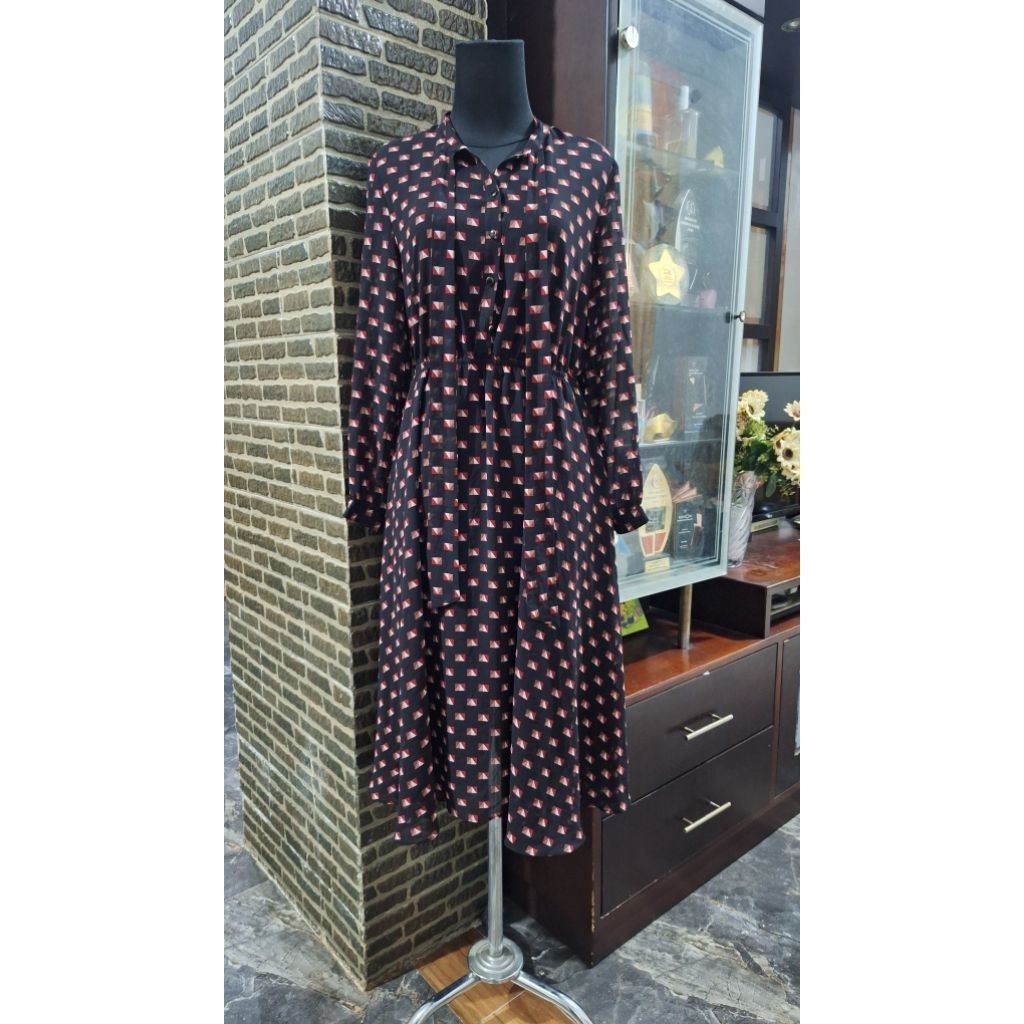 Dress sifon premium / Dress sifon vintage / Dress merah