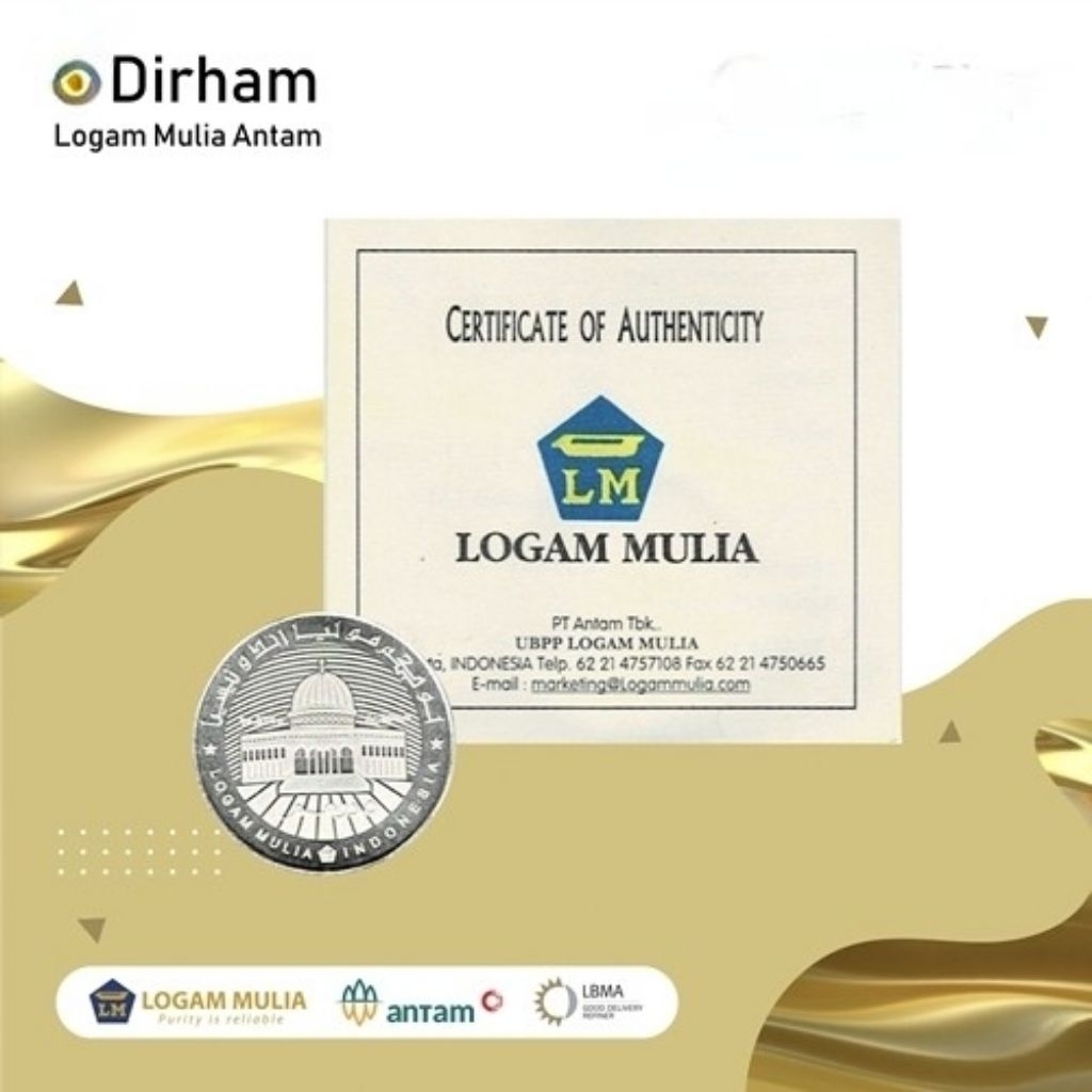 Logam Mulia Dirham Perak 5 Dirham