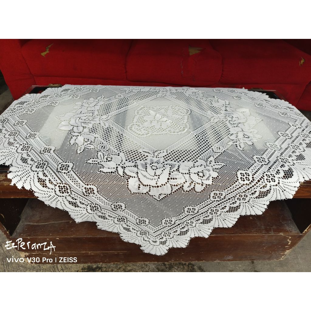 TAPLAK MEJA TAMU SEGI EMPAT/MEJA TERAS/MEJA OSHIN/MEJA COFFE KATUN BORDIR IMPORT