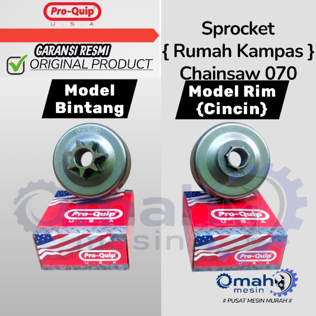 Sprocket / Rumah Kampas Kopling Chainsaw Senso Besar 070 Merk PRO-QUIP ORIGINAL