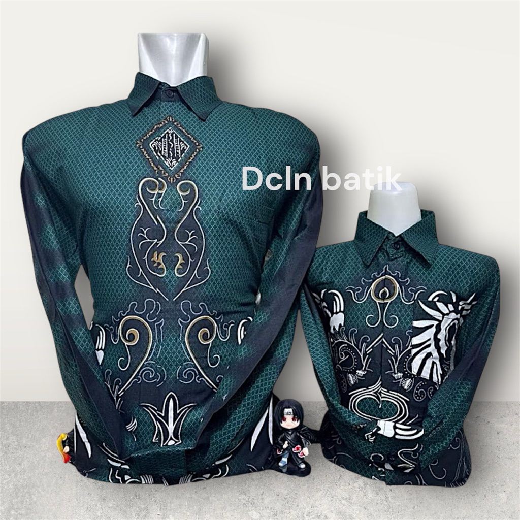Kemeja Batik Emerald Couple Katun Premium Ayah & Anak | Baju Batik Modern Elegan