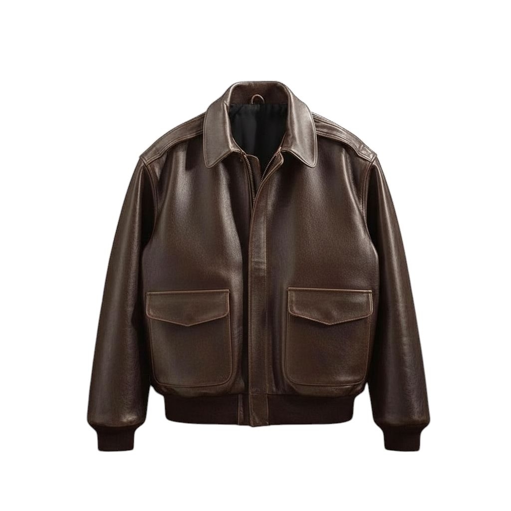 DELIZIA | PKL-28  | PILOT JACKET FIELD JACKET M65 PREMIUM Jaket Kulit Pria Elegan Brownie  Gaya Moto