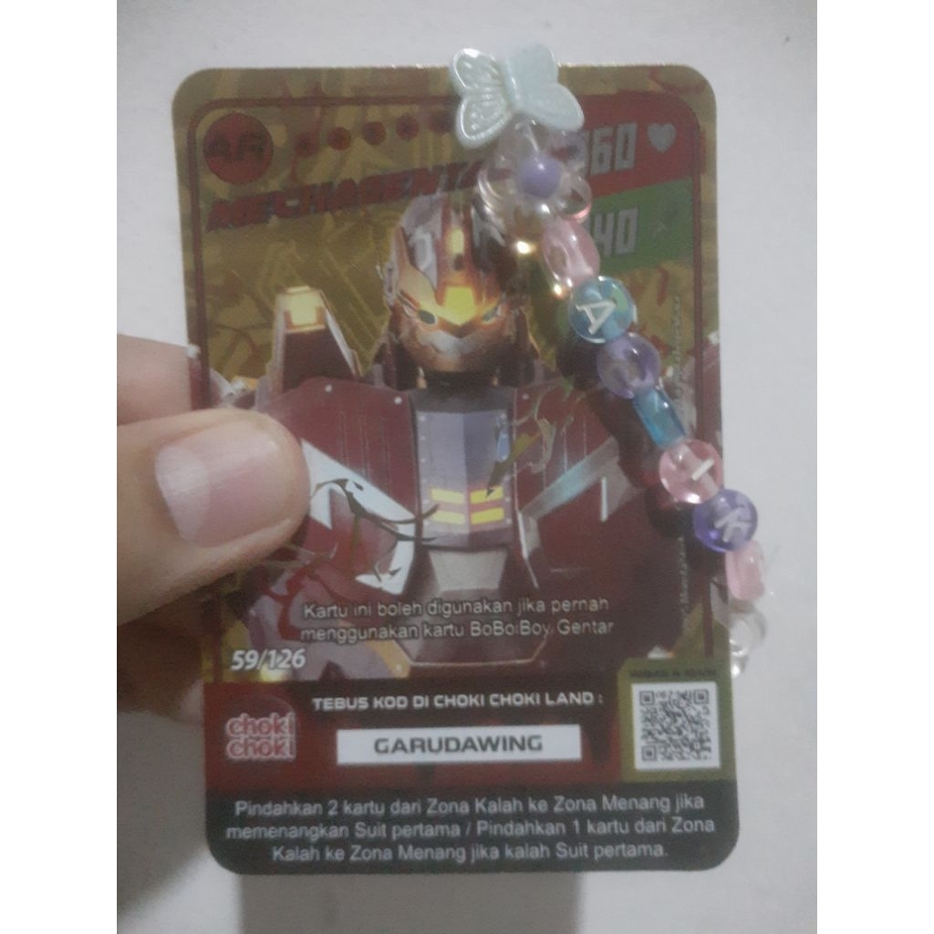 chokichoki boboiboy kartu emas foil AR mechagentar kode K