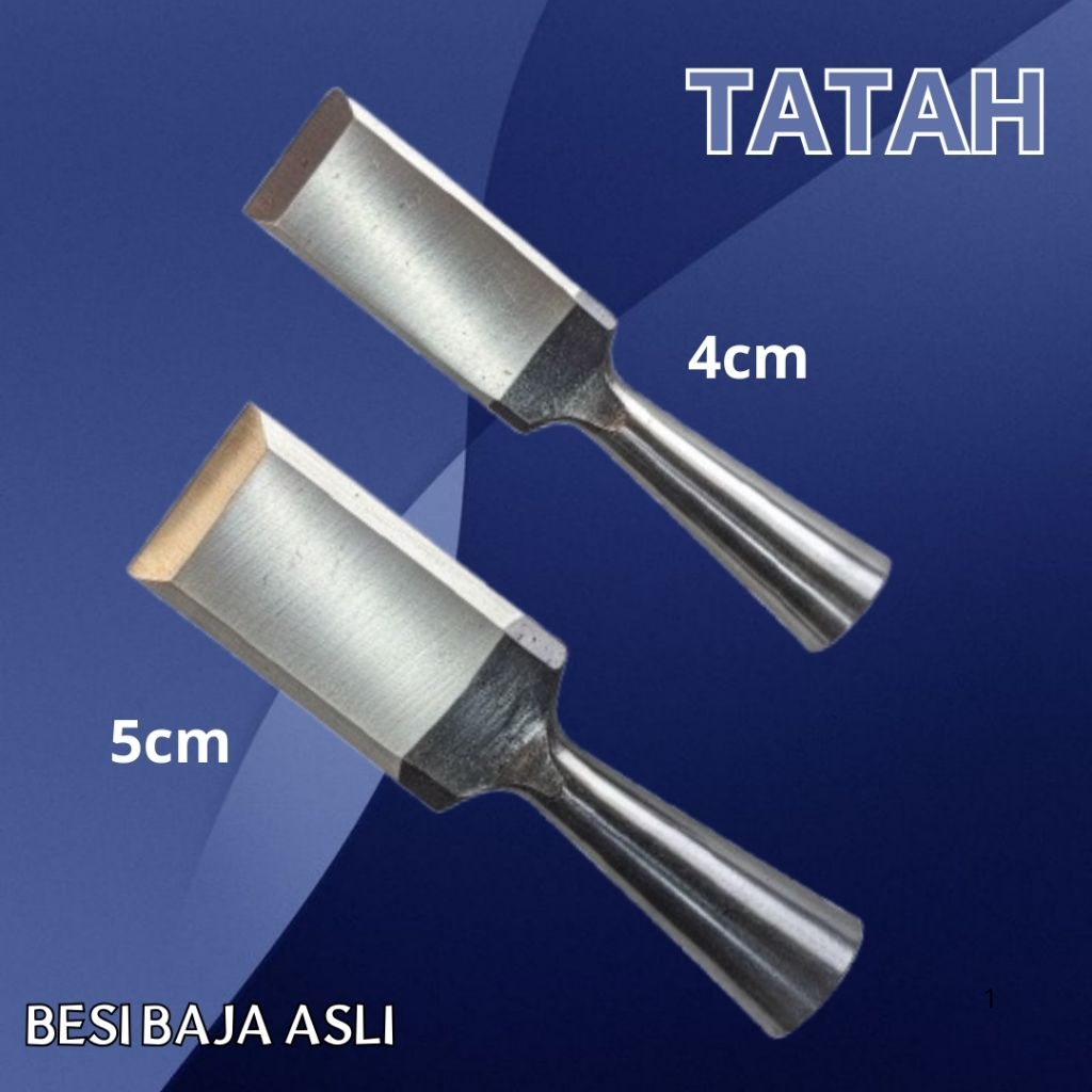 pahat kayu 1set 2pcs ukuran 4cm dan 5cm - tatah kayu manual - pahat kayu