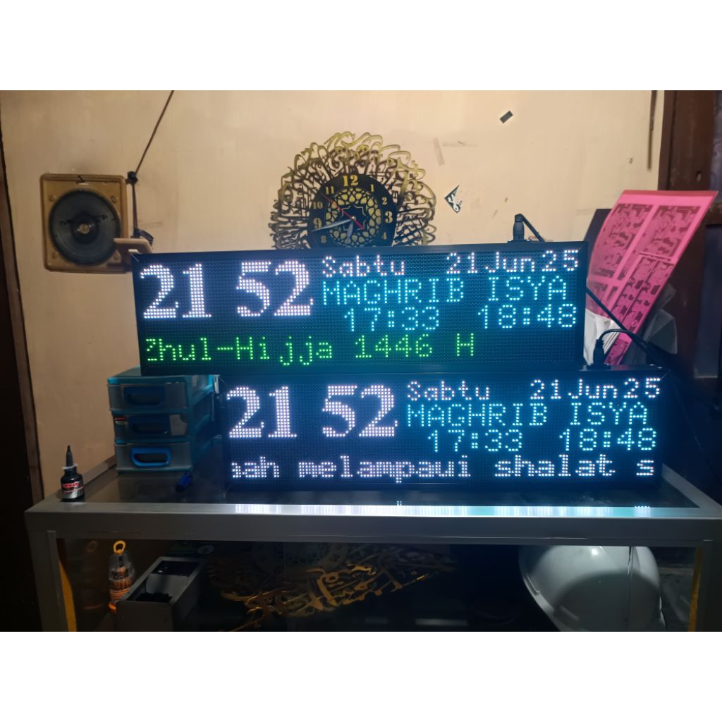 Jam Waktu Sholat LED — Panel RGB P5 (2 Panel)