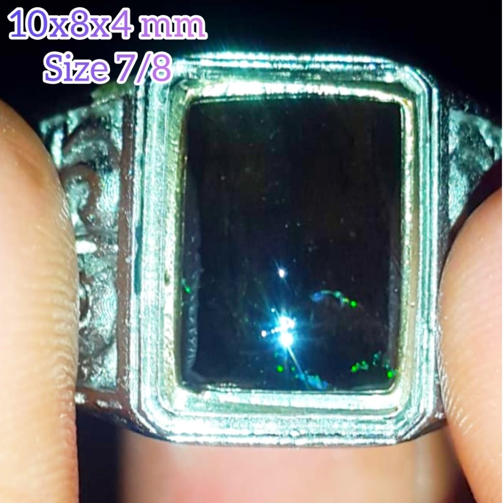 Cincin Batu Black Opal Sempur Banten Natural Jarong Bahan Ranting